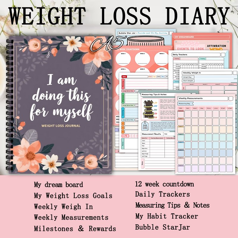 Diário de Perda de Peso A5, Ra - Fitness Journal Planner avaliação e preço